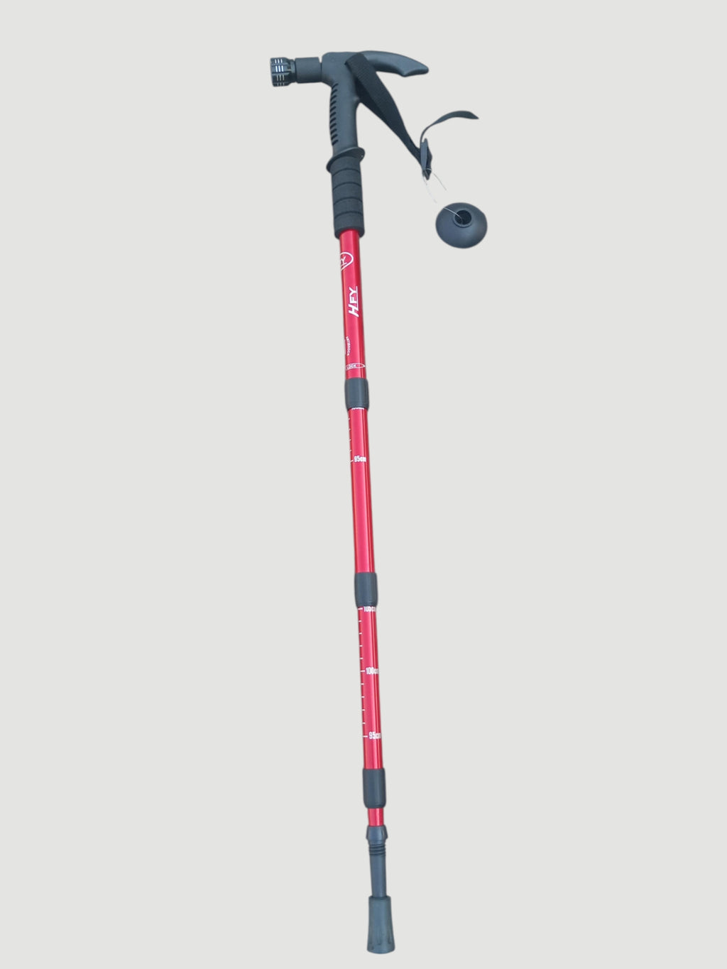 T-handle Hiking Stick with Torch RED