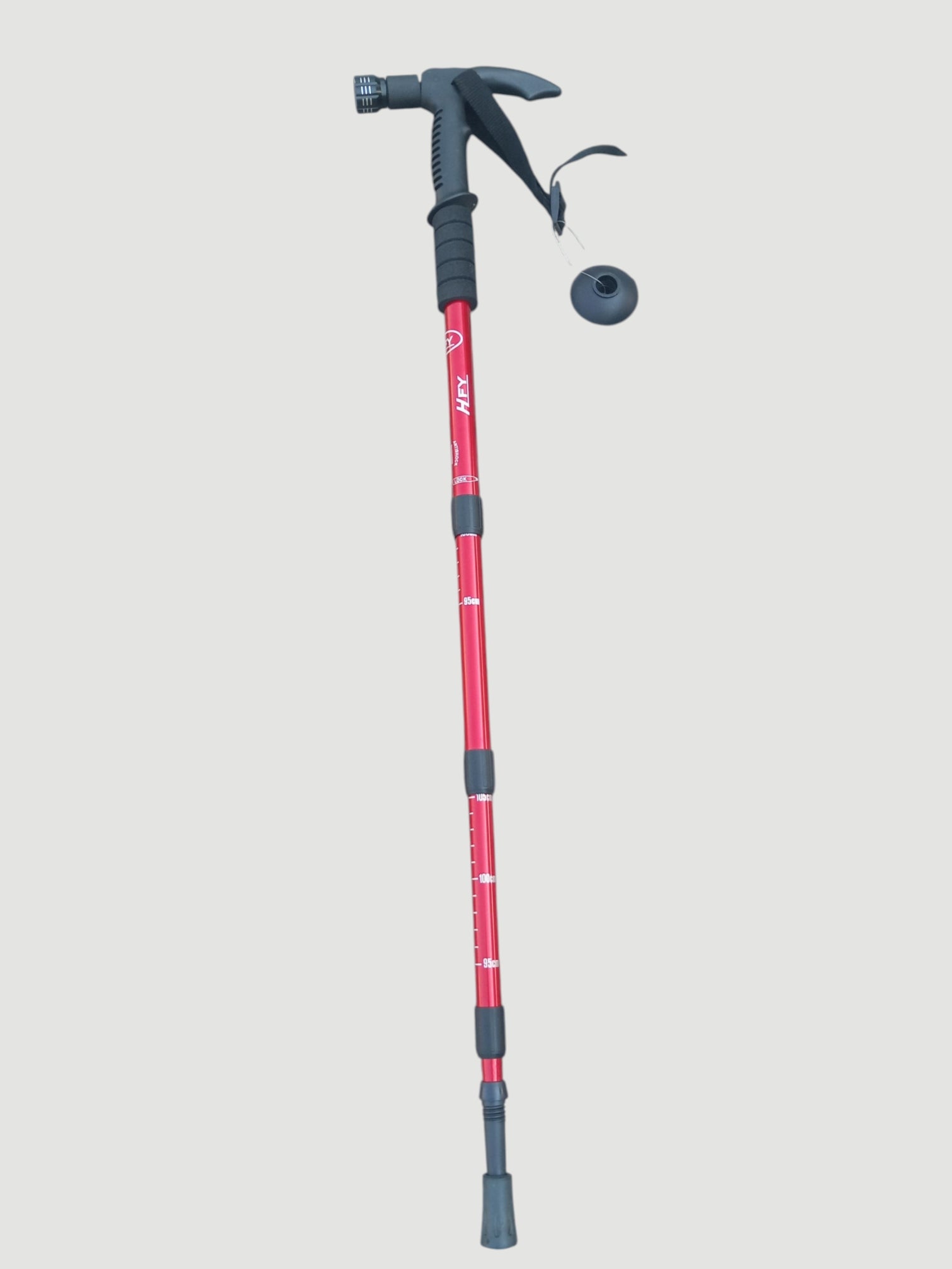 T-handle Hiking Stick with Torch RED