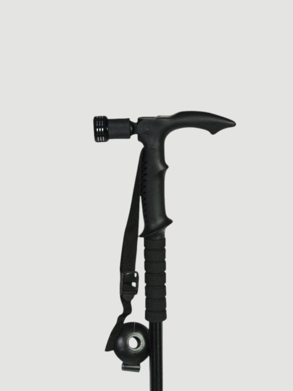 T-handle Hiking Stick with Torch black