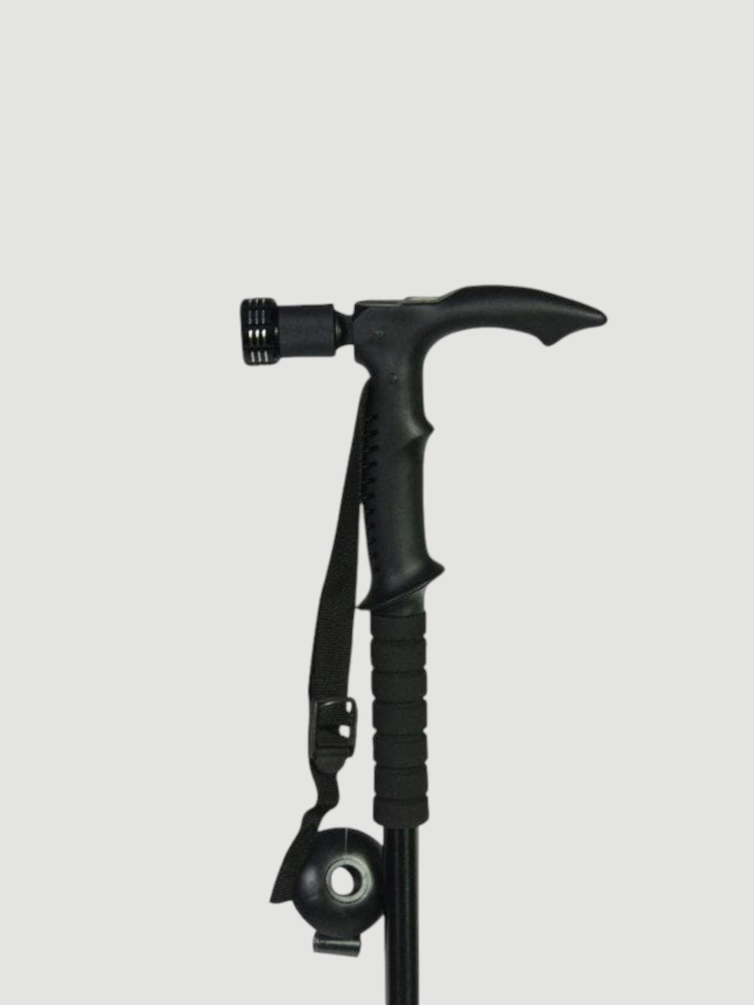 T-handle Hiking Stick with Torch black