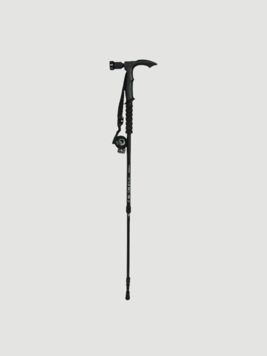 T-handle Hiking Stick with Torch black