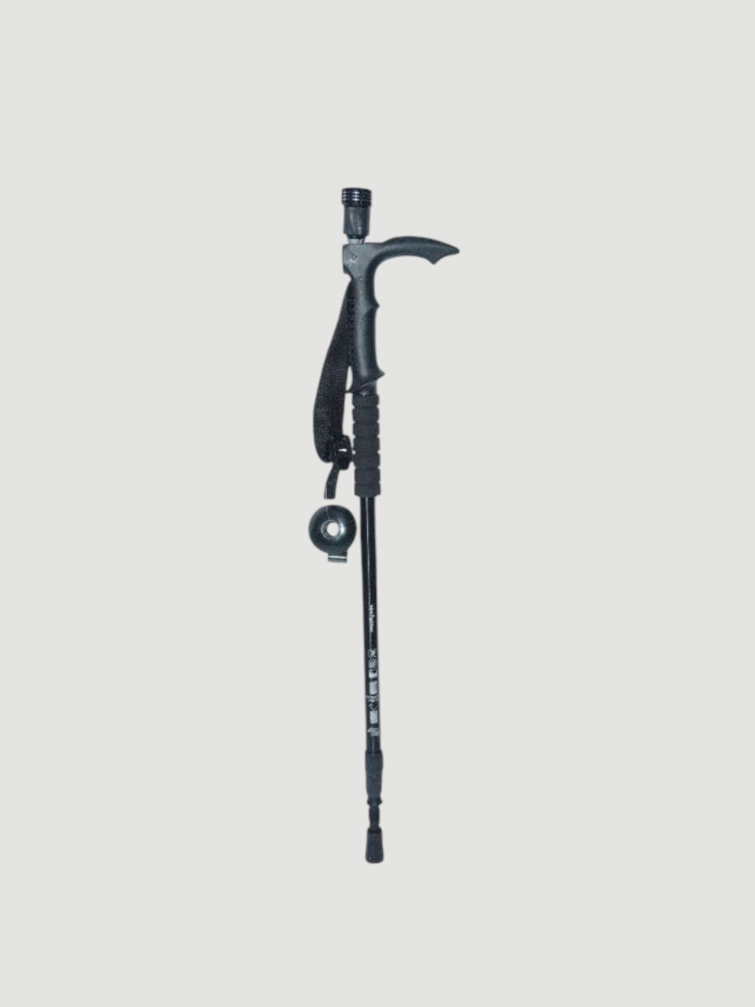 T-handle Hiking Stick with Torch black