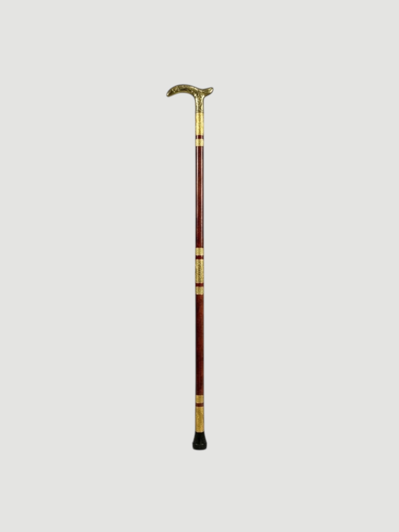 Handmade Royal Brass & Wood Walking Cane – Vintage Golden Handle