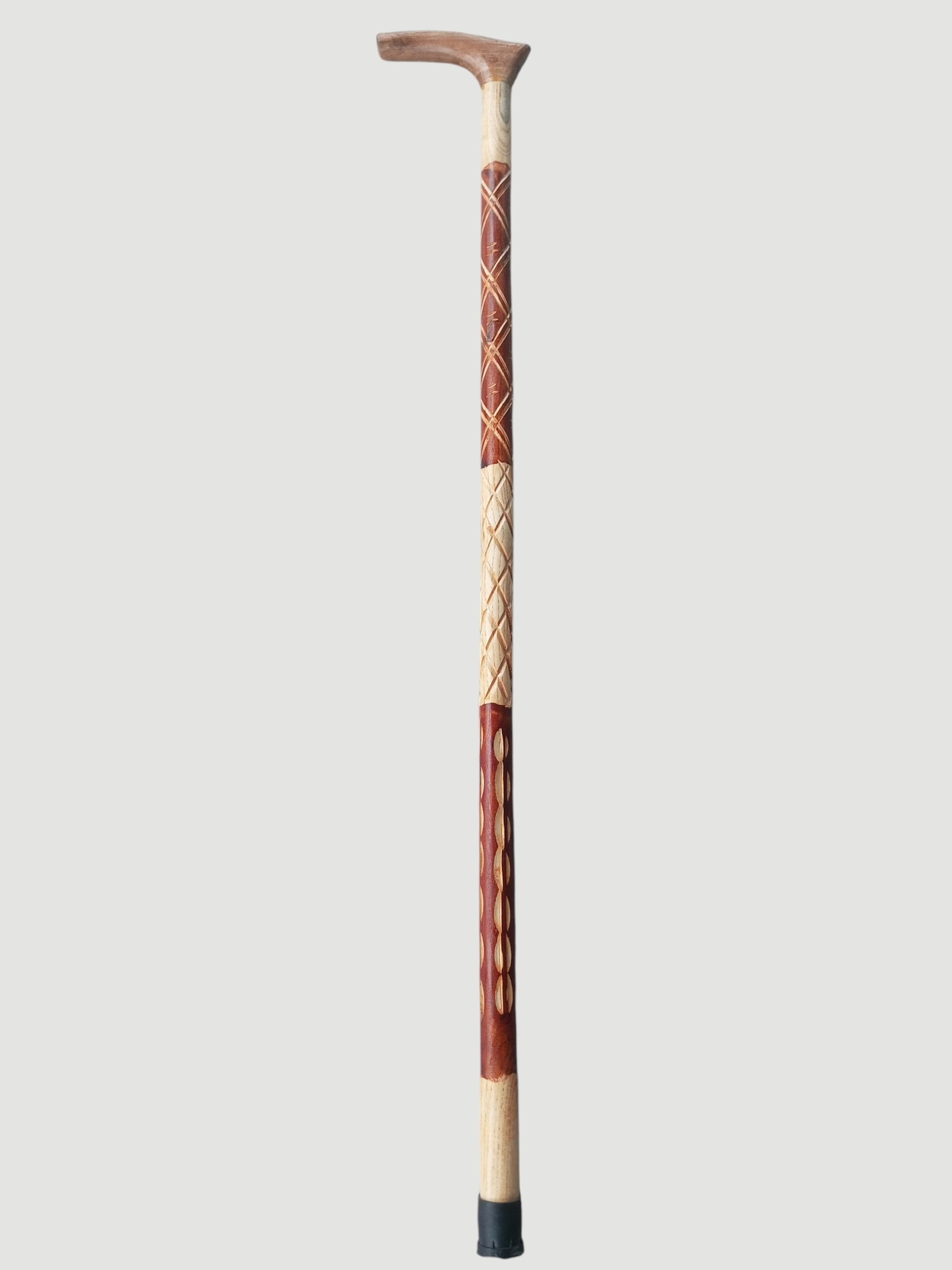 Premium Shahtoot Wood Walking Cane – Classic Brown (Derby T Sahpe handle)